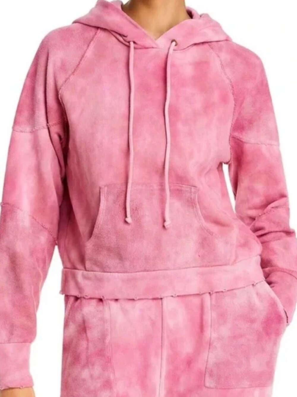 LoveShackFancy Anarosa Hoodie Pink Tie Dye Size S Pullover Cotton Sweatshirt